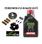 Mondial 50 Znu Ec Performans Ön Varyatör Yağlı Bakım seti Motul 5100 10w40 M1106