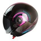 FX101 Pink Women Motosiklet Kaskı Yarım Açık Kadın Motorcu Kask