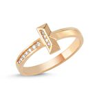 Altın Rose Renk Minimal Pırlanta 0,07 Karat Yüzük 