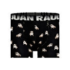 Munivy Juan Raul Köpek Desenli Siyah Rahat Erkek Boxer