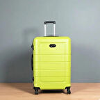 PC ve ABS Sert Yanlı Orta Boy Valiz Sarı