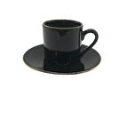 6 Kişilik Siyah Kahve Fincan Takımı