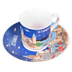 İstanbul Temalı Porselen İkili Kahve Takımı