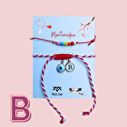 Nazar Boncuğu ve B Harfli Kişiselleştirilmiş Marteniçka Bileklik Kombini