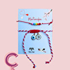 Nazar Boncuğu ve Ç Harfli Kişiselleştirilmiş Marteniçka Bileklik Kombini