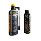 Mannol Lastik Tamir Spreyi 450 Ml + Ceramo Ester Katkısı 250 Ml Araç Bakım Seti