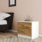 2 Çekmeceli Komodin Kmd2002 Beyaz Ceviz