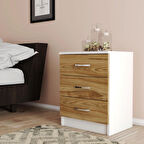 3 Çekmeceli Komodin Kmd3002 Beyaz-ceviz