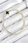 Pirinç Charm Zirkon Taşlı Yonca Model Gold Renk Kadın Bileklik