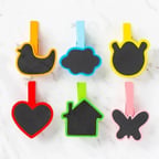 Desenli Notlu Ahşap Mandal (6'lı Set - 10 Paket)