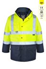 Yüksek Görünürlük Nefes Alabilir 5+1 İş Kabanı-Sarı Lacivert