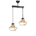 mylights retro sıralı ikili avize  bal cam  30 cm