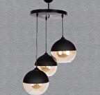 MYLİGHTS  RETRO  ÜÇLÜ SARKIT AVİZE  20CM CAMLAR  RUSTİK AVİZE