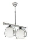 MYLİGHTS  KROM  İKİLİ SIRALI METAL KROM AVİZE OPAL CAM