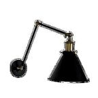 Retro Metal Retro Salon - Yatak Odası Duvar Siyah Mafsalı Aplik