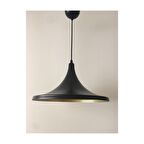 MYLİGHTS MAT SİYAH  İÇİ ALTIN METAL SARKIT AVİZE 36 CM