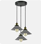 MYLİGHTS RETRO RUSTİK GRİ BAŞLIKLI METAL SARKIT VİNTAGE AVİZE  