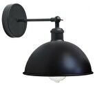 Yuvarlak Metal Salon - Yatak Odası Duvar Siyah Aplik