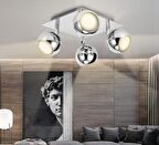 MYLİGHTS 4lü krom SPOT TEKLİ KÜRE PANASONIC GÜN IŞIĞI AMPULLÜ hareketli duvar aplik  led avize   