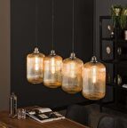 mylights balcamlı dörtlü siyah    kaplama  120 cm taban  vintage sıralı masa  üstü avize