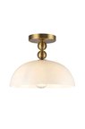 Mylights Gold Detaylı Opal Beyaz Cam Gövdeli Modern Yarı Sıva Üstü Tavan Aydınlatması Avize Lamba