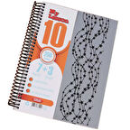 Npratik Tokaç My Lesson Plastik Kapak A4 7+3 250 Yaprak Spiralli 10 Bölmeli Ayraçlı Kareli Çizgili Defter