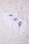 Gümüş 3'lü Kız Çocuk Hello Kitty Desenli Slip Külot
