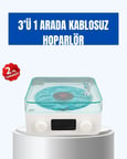 Retro Tasarımlı Gece Lambalı Bluetooth Hoparlör – Saat ve Pil Göstergeli