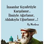 İnsanlar Kıyafetiyle Karşılanır  Yazılı Ahşap Buzdolabı Magneti