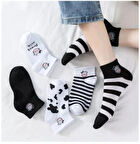 5 ÇİFT İNEK DESENLİ PATİK SPOR AYAKKABI ÇORABI