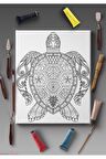 Ölçü Seçenekli Tüm Boya Türlerine Uygun Boyanabilir Tablo Tuval Mandala Çizgili Hazır Şablon Tuval