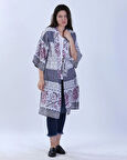 Etnik Desenli Bağlamalı Kimono Kaftan