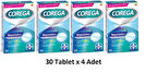 Corega 3 Dakikada Protez Temizleyici Tablet 30'lu x 4 Paket