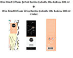 Woe Reed Diffuser Bambu Çubuklu Oda Kokusu 100 ml Şeftali ve Sirius 2 Adet