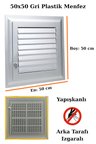 Havalandırma Menfezi Banyo Wc Tuvalet Menfez Plastik Panjur Gri 50x50 cm.