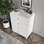 Merlin Mobilya Hayal 4 Çekmeceli Beyaz Şifonyer