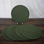 Meryemce Ev Tekstili 33 cm Yuvarlak Yeşil Yıkanabilir Amerikan Servis Takımı 4 Kişilik