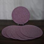 Meryemce Ev Tekstili 33 cm Yuvarlak Pembe Yıkanabilir Amerikan Servis Takımı 6 Kişilik