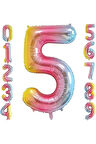 5 Yaş Renkli Folyo Balon 34 İnç (76-82 cm)