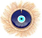 Natürel Süpürge Otlu Nazar Boncuklu El Yapımı Özel Tasarım Duvar Süsü