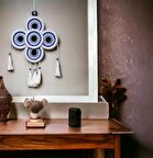 Nazar Motifli Püsküllü Özel Tasarım El Örgüsü Duvar Süsü