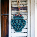 Nazar Boncuklu Saksılı Duvar Süsü Duvar Dekoru