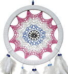 Pembe Nazar Motifli Kuş Tüylü Duvar Süsü