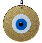 Gold Renk Cam Nazar Boncuklu 20 Santimetre Duvar Süsü