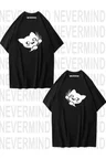 sevimli cat temalı unisex çift tişörtü