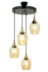Modi Lighting Mod-65234-4T-BSY Siyah Boyalı Modern Avize E27 Metal Cam 40cm