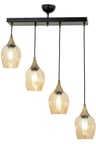 Modi Lighting Mod-65234-4Y-BSY Siyah Boyalı Modern Avize E27 Metal Cam 70x10cm