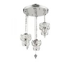 Modi Lighting Alfa 3’lü Kristalli Krom Yuvarlak Avize 70x45cm Mod-CKR-0132