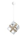 Modi Lighting Tekli Beyaz Küp Hasır Detaylı Avize Mod-Av-4426-1bby