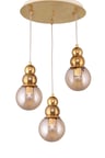 Modi Lighting Sarı Metal Toplu 3'lü Yuvarlak Sarkıt Avize Mod-Ck-Sl-3sy